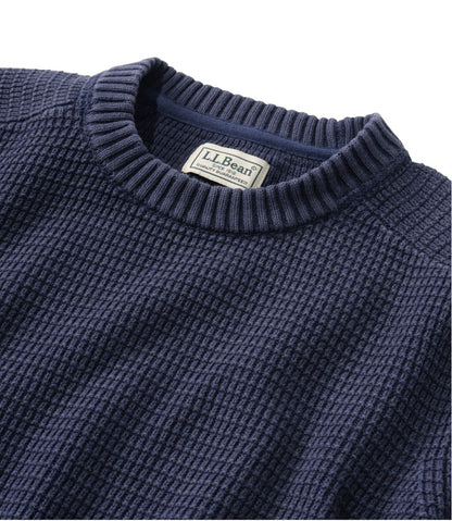 Men's Sunwashed Textured Cotton Sweater, Crewneck | L.L.Bean US