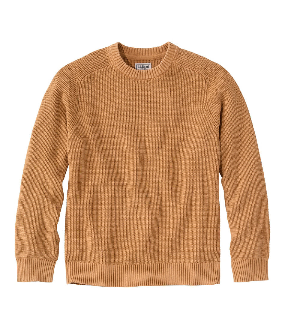 Men's Sunwashed Textured Cotton Sweater, Crewneck | L.L.Bean US