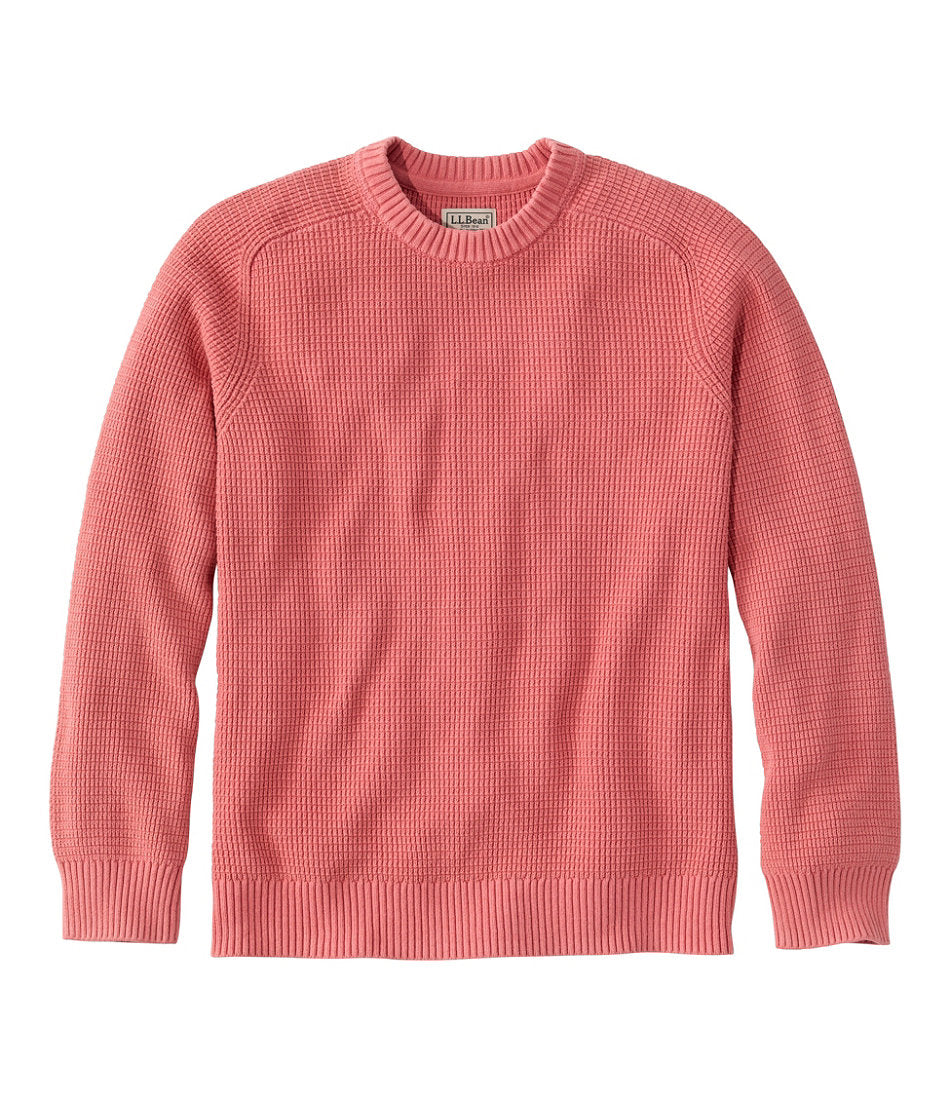 Men's Sunwashed Textured Cotton Sweater, Crewneck | L.L.Bean US