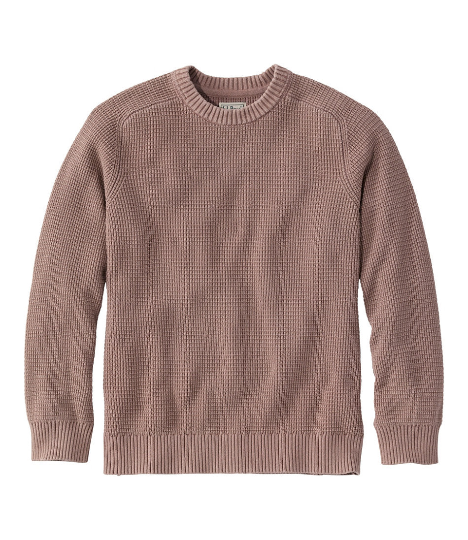 Men's Sunwashed Textured Cotton Sweater, Crewneck | L.L.Bean US