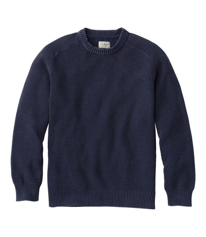 Men's Sunwashed Textured Cotton Sweater, Crewneck | L.L.Bean US