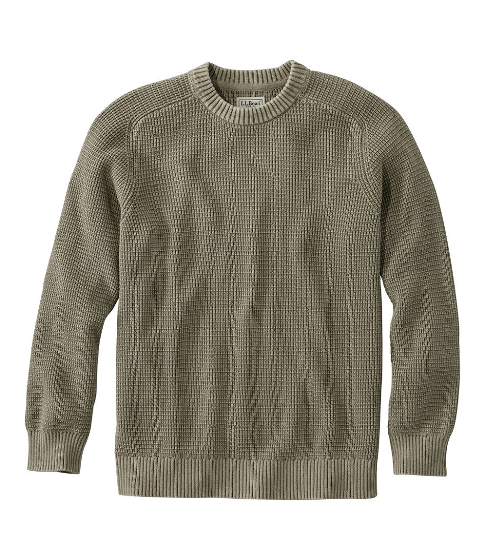 Men's Sunwashed Textured Cotton Sweater, Crewneck | L.L.Bean US