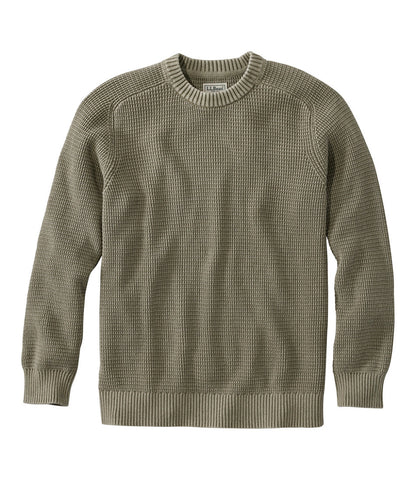 Men's Sunwashed Textured Cotton Sweater, Crewneck | L.L.Bean US