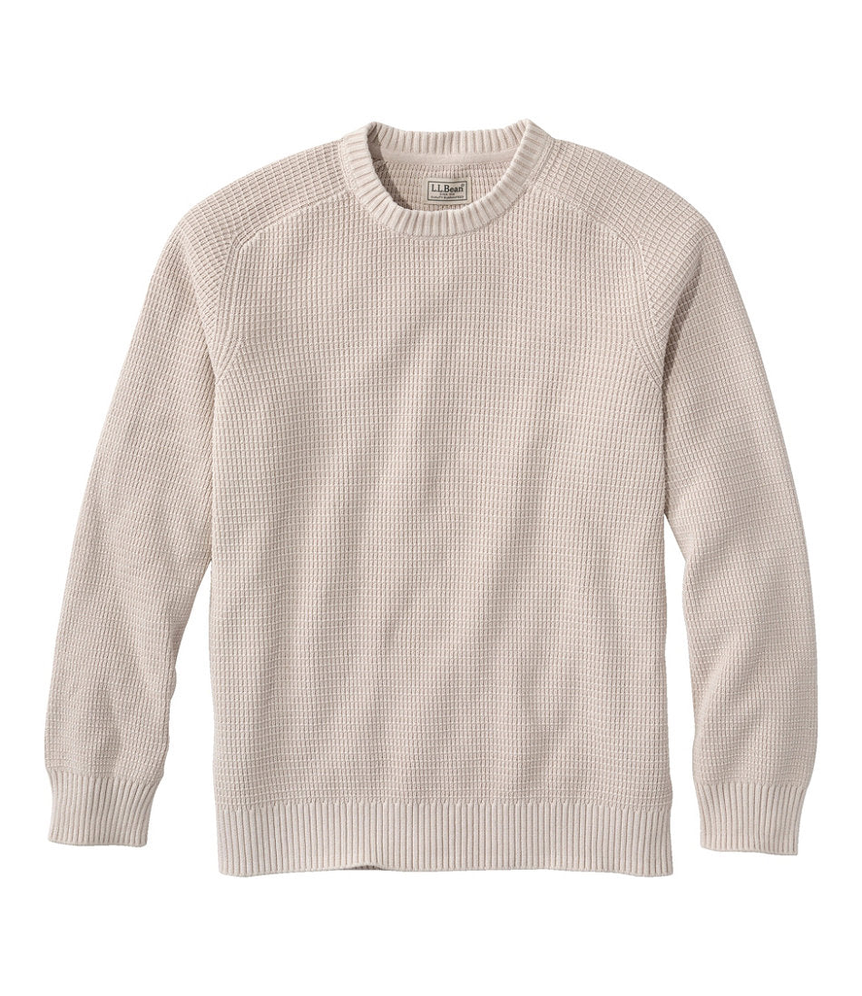 Men's Sunwashed Textured Cotton Sweater, Crewneck | L.L.Bean US