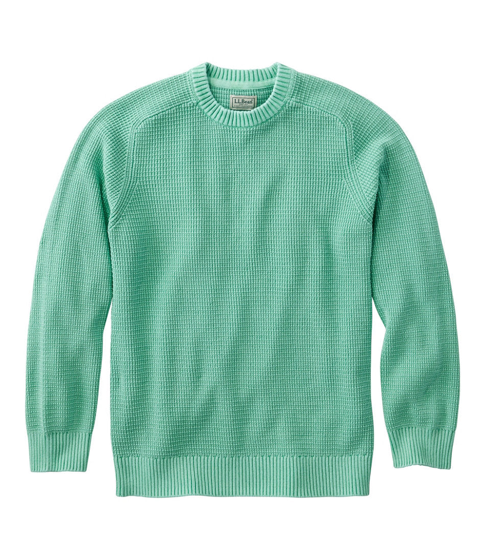 Men's Sunwashed Textured Cotton Sweater, Crewneck | L.L.Bean US