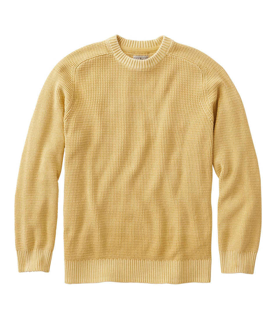 Men's Sunwashed Textured Cotton Sweater, Crewneck | L.L.Bean US