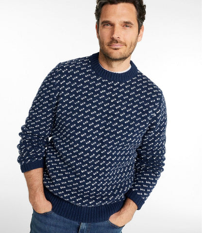 Men's Bean's Classic Ragg Wool Sweater, Crewneck, Bird's-Eye | L.L.Bean discount