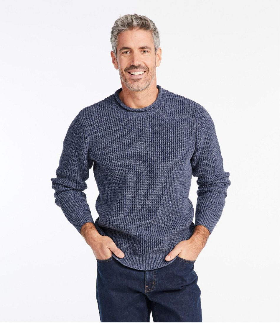 Men's Organic Cotton Waffle Sweater, Rollneck Crew | L.L.Bean sale