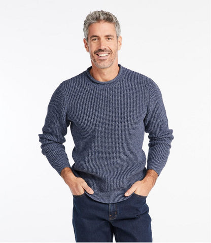 Men's Organic Cotton Waffle Sweater, Rollneck Crew | L.L.Bean sale