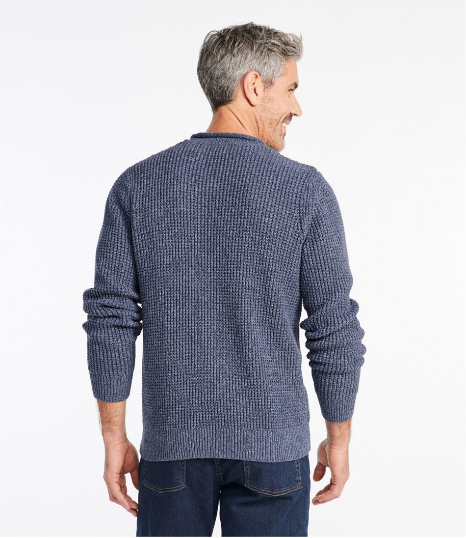 Men's Organic Cotton Waffle Sweater, Rollneck Crew | L.L.Bean sale
