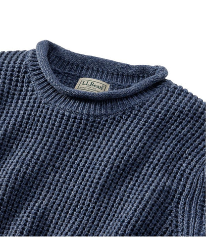 Men's Organic Cotton Waffle Sweater, Rollneck Crew | L.L.Bean sale