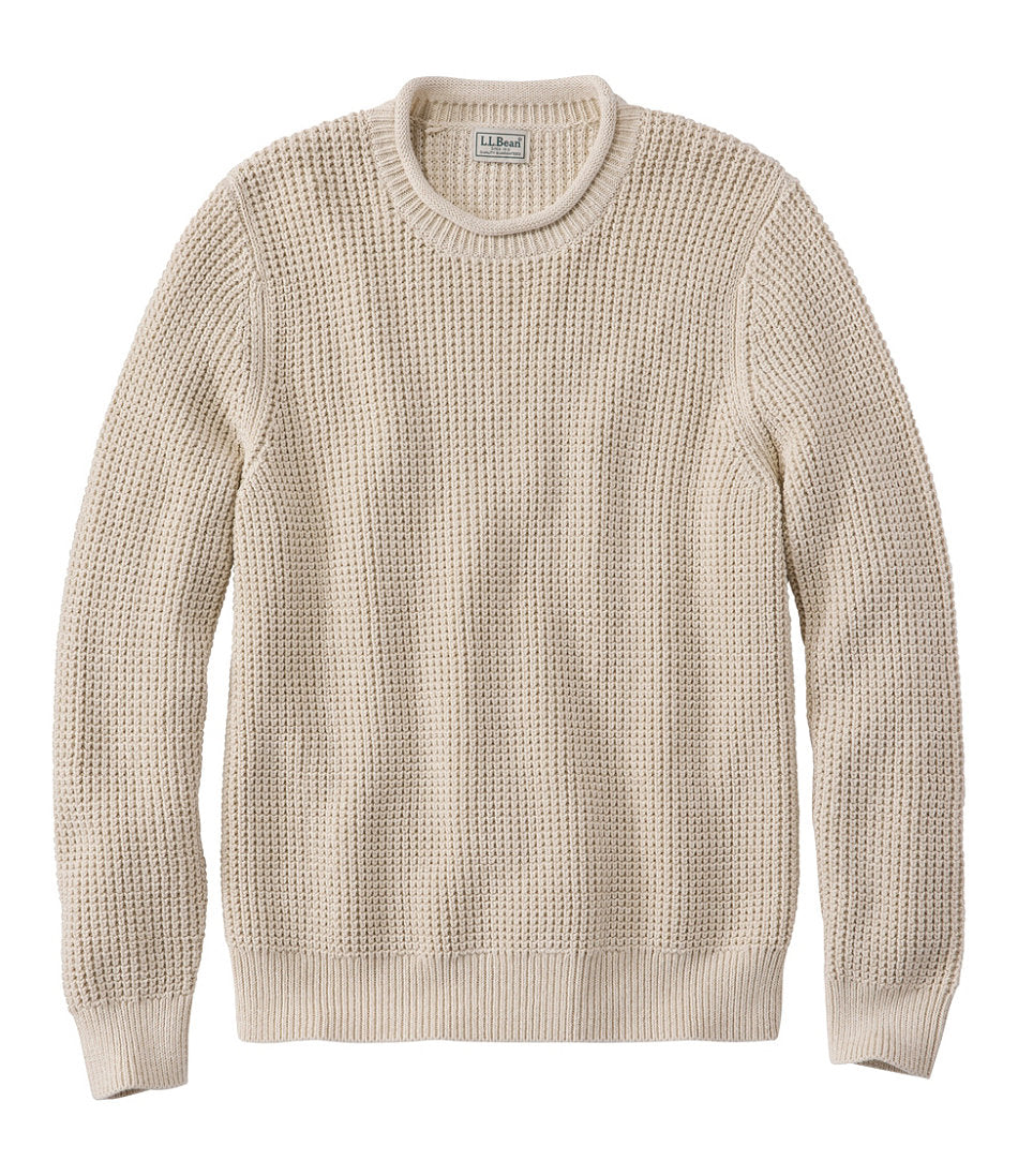 Men's Organic Cotton Waffle Sweater, Rollneck Crew | L.L.Bean sale