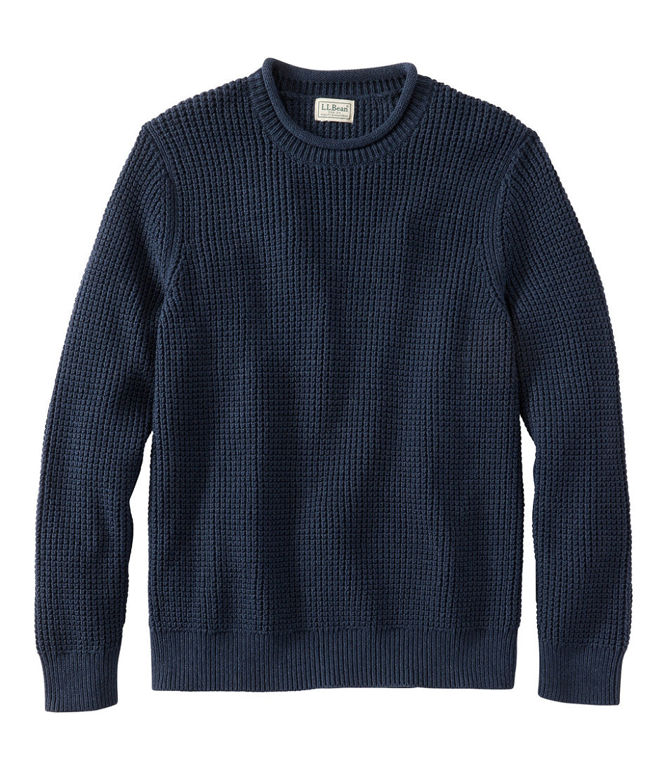 Men's Organic Cotton Waffle Sweater, Rollneck Crew | L.L.Bean sale