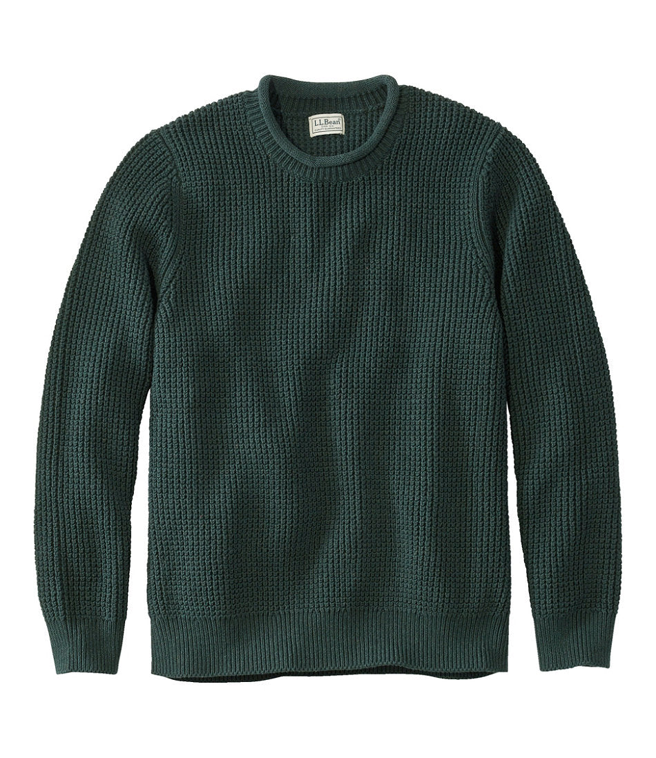 Men's Organic Cotton Waffle Sweater, Rollneck Crew | L.L.Bean sale