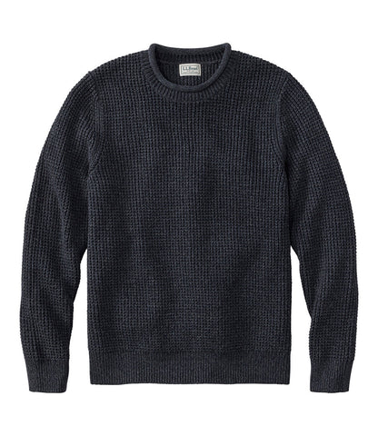 Men's Organic Cotton Waffle Sweater, Rollneck Crew | L.L.Bean sale