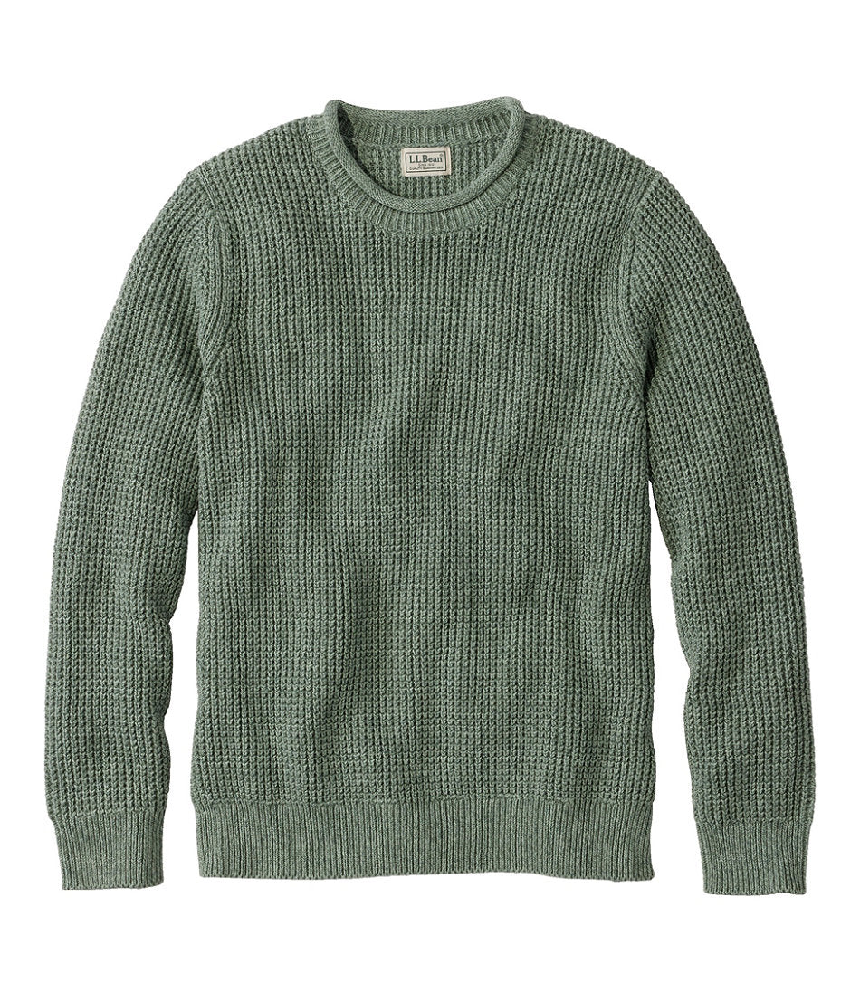 Men's Organic Cotton Waffle Sweater, Rollneck Crew | L.L.Bean sale