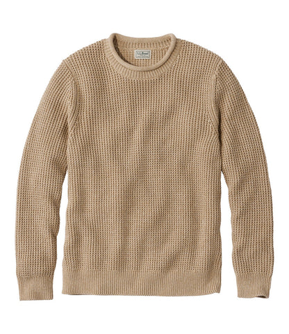 Men's Organic Cotton Waffle Sweater, Rollneck Crew | L.L.Bean sale