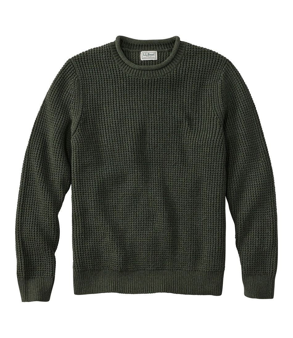 Men's Organic Cotton Waffle Sweater, Rollneck Crew | L.L.Bean sale