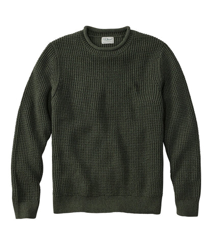 Men's Organic Cotton Waffle Sweater, Rollneck Crew | L.L.Bean sale