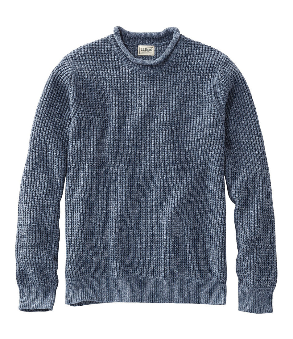 Men's Organic Cotton Waffle Sweater, Rollneck Crew | L.L.Bean sale
