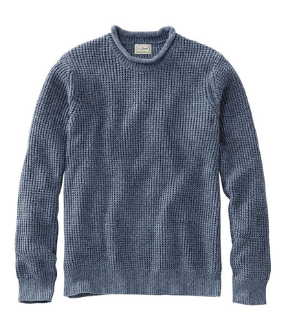 Men's Organic Cotton Waffle Sweater, Rollneck Crew | L.L.Bean sale