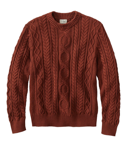 Men's Bean's Heritage Soft Cotton Fisherman Sweater, Crewneck | L.L.Bean on sale