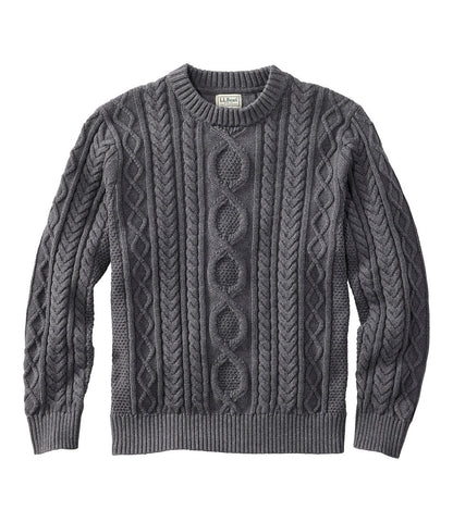Men's Bean's Heritage Soft Cotton Fisherman Sweater, Crewneck | L.L.Bean on sale