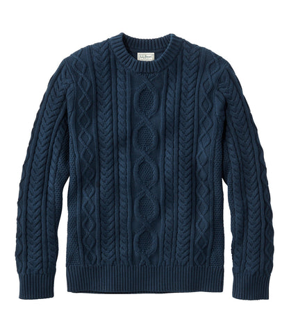 Men's Bean's Heritage Soft Cotton Fisherman Sweater, Crewneck | L.L.Bean on sale