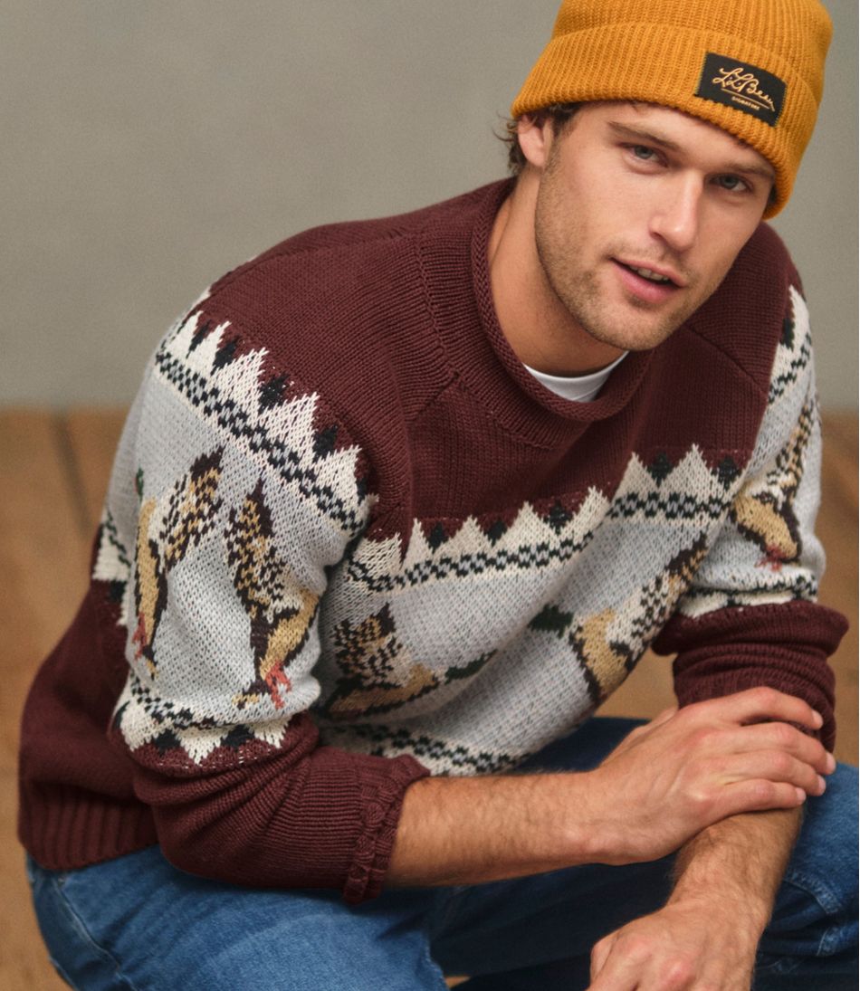 Men's Signature Organic Cotton Rollneck Sweater, Fair Isle | L.L.Bean discount
