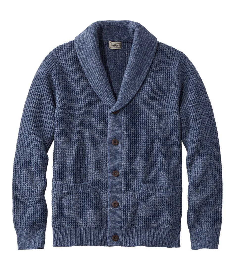 Men's Organic Cotton Waffle Sweater, Cardigan | L.L.Bean online