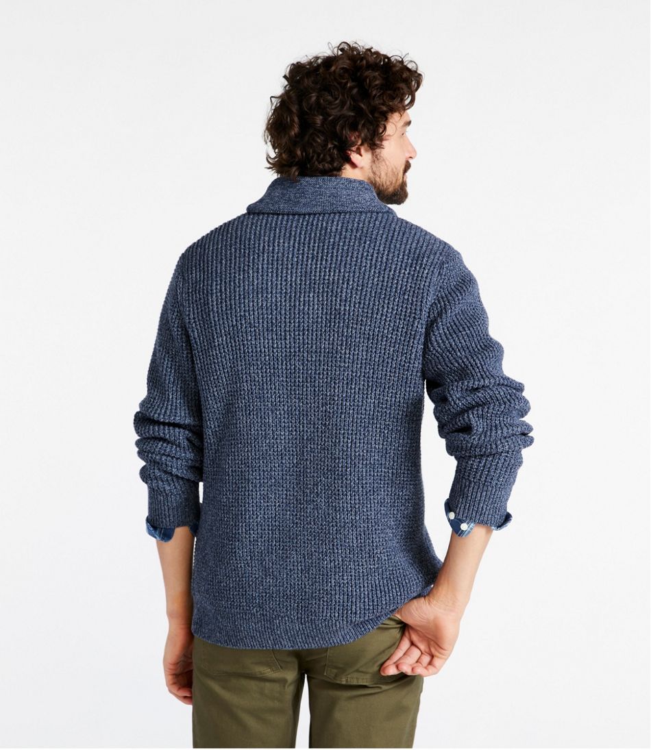 Men's Organic Cotton Waffle Sweater, Cardigan | L.L.Bean online