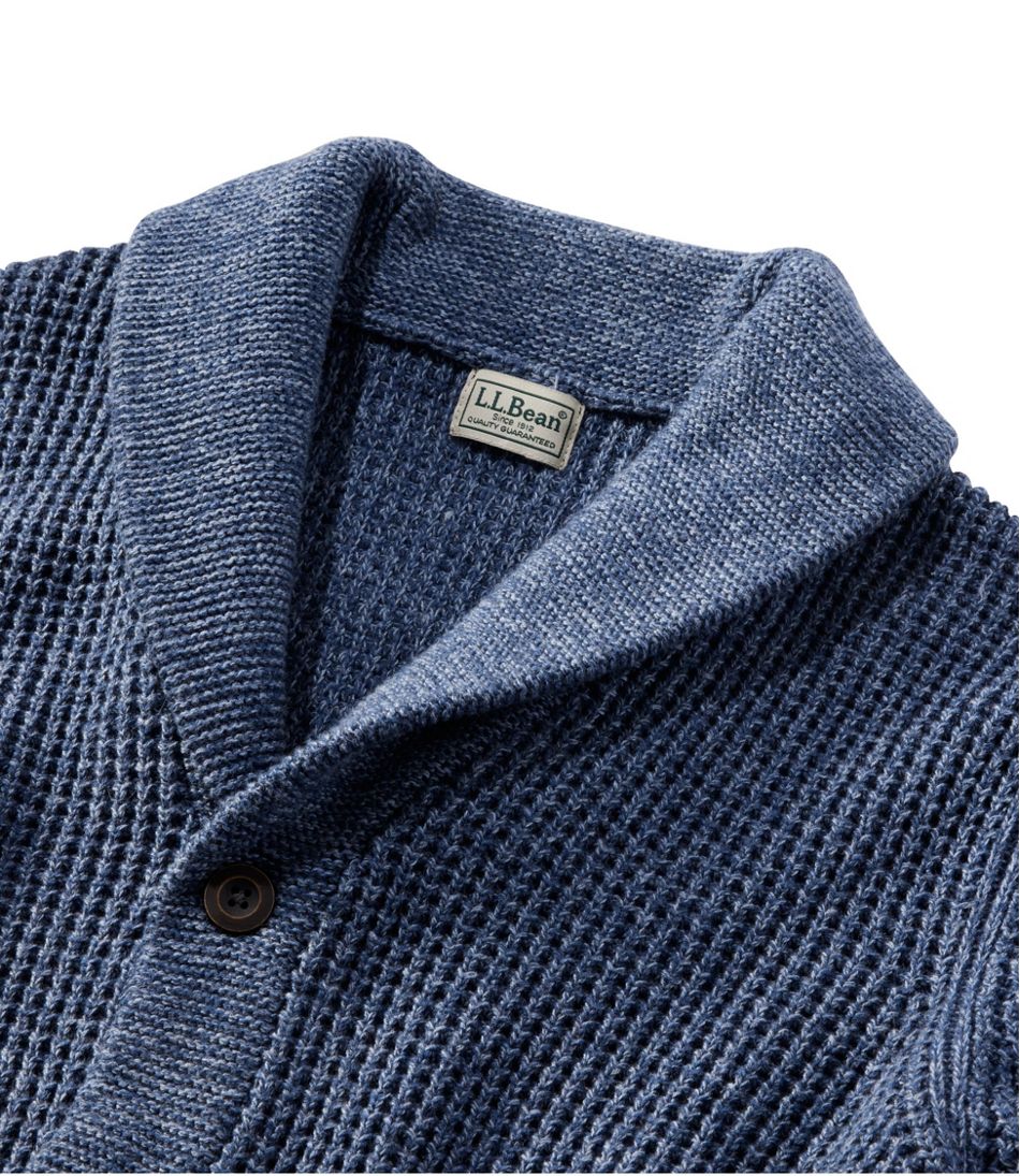 Men's Organic Cotton Waffle Sweater, Cardigan | L.L.Bean online