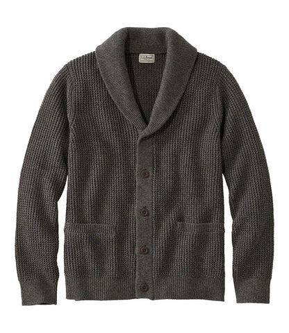 Men's Organic Cotton Waffle Sweater, Cardigan | L.L.Bean online