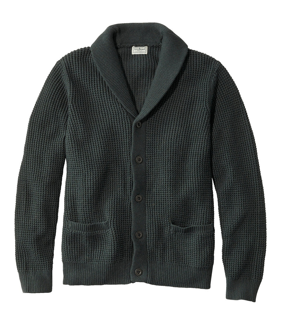 Men's Organic Cotton Waffle Sweater, Cardigan | L.L.Bean online