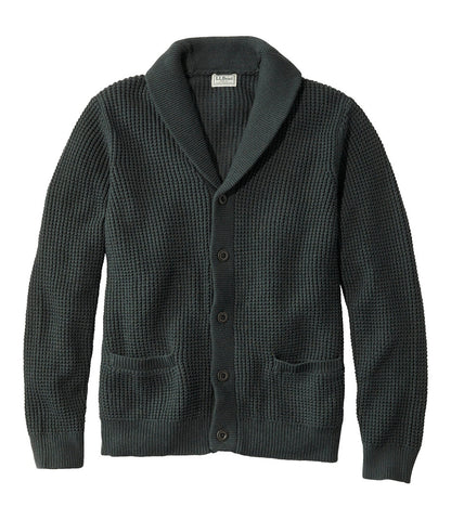 Men's Organic Cotton Waffle Sweater, Cardigan | L.L.Bean online