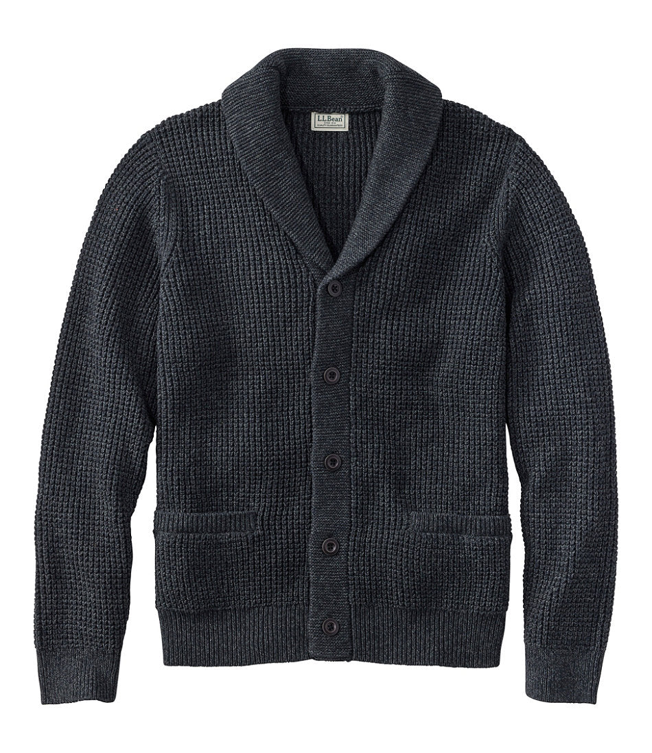 Men's Organic Cotton Waffle Sweater, Cardigan | L.L.Bean online
