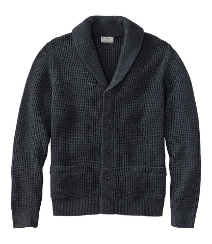 Men's Organic Cotton Waffle Sweater, Cardigan | L.L.Bean online
