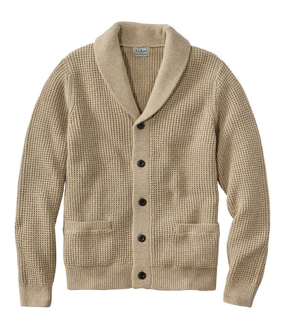 Men's Organic Cotton Waffle Sweater, Cardigan | L.L.Bean online