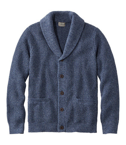 Men's Organic Cotton Waffle Sweater, Cardigan | L.L.Bean online