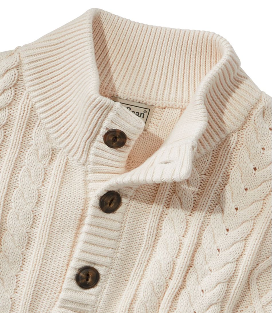 Men's Bean's Heritage Soft Cotton Fisherman Sweater, Button-Mock | L.L.Bean US