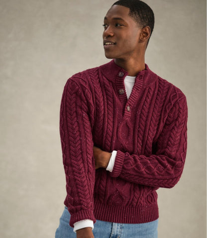 Men's Bean's Heritage Soft Cotton Fisherman Sweater, Button-Mock | L.L.Bean US