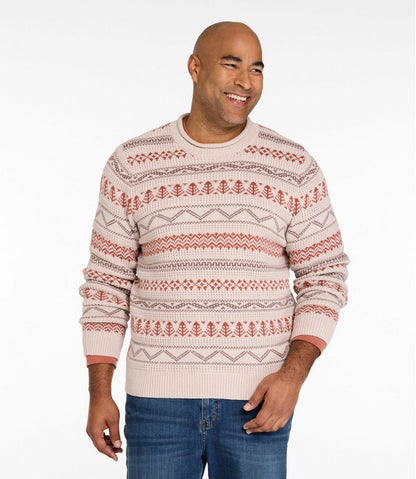 Men's Organic Cotton Waffle Sweater, Crewneck, Fair Isle | L.L.Bean online