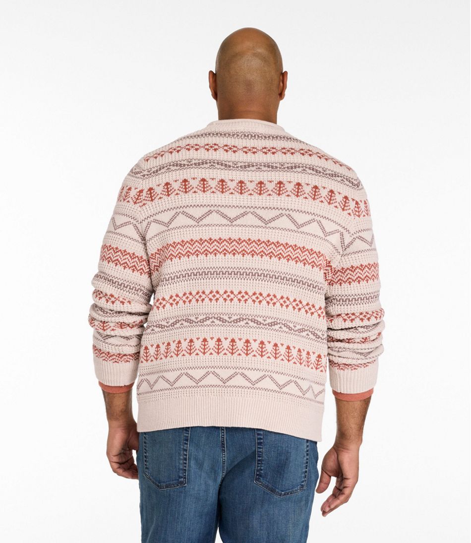 Men's Organic Cotton Waffle Sweater, Crewneck, Fair Isle | L.L.Bean online