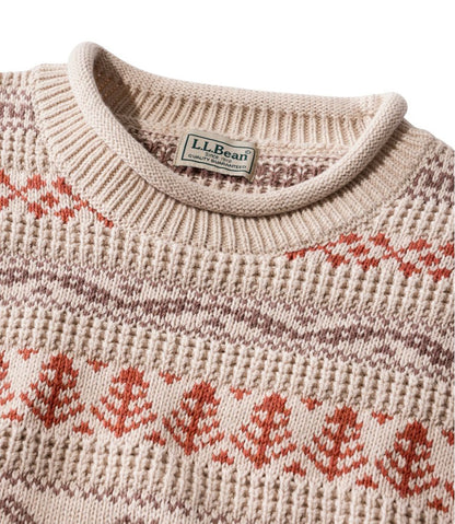 Men's Organic Cotton Waffle Sweater, Crewneck, Fair Isle | L.L.Bean online