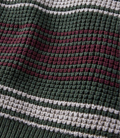 Men's Organic Cotton Waffle Sweater, Rollneck Crew, Stripe | L.L.Bean US