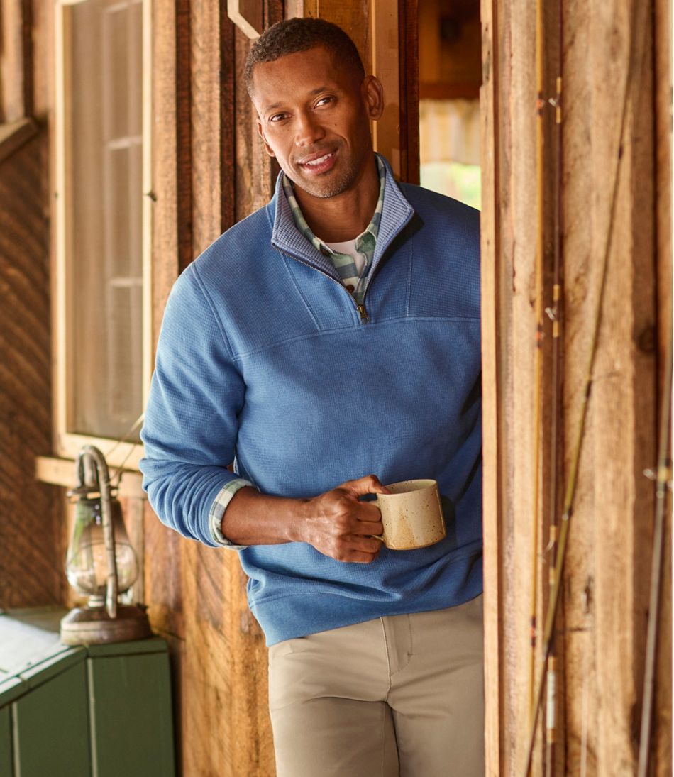 Men's All Seasons Textured Sweats, Quarter-Zip | L.L.Bean online