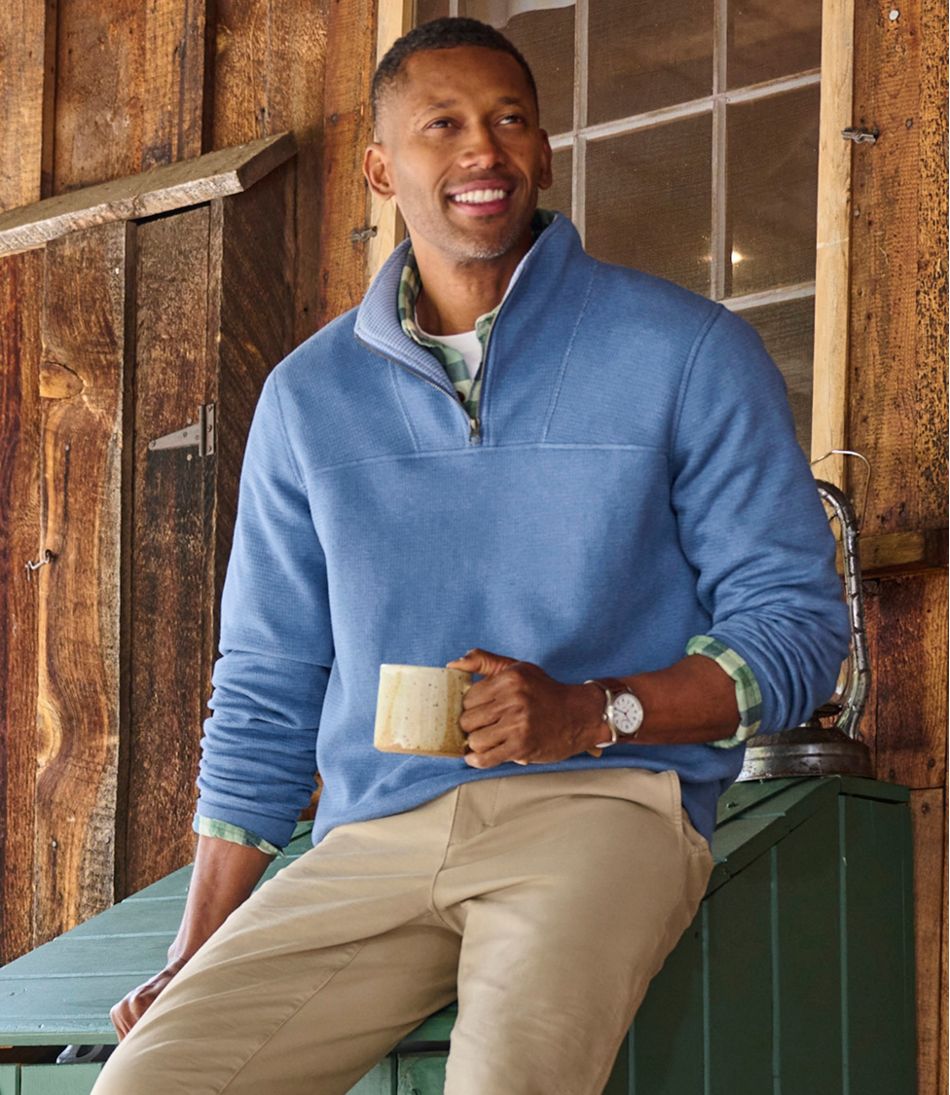 Men's All Seasons Textured Sweats, Quarter-Zip | L.L.Bean online