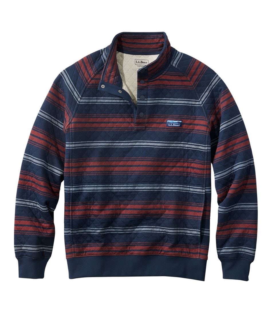 Men's Quilted Sweatshirt, Mockneck, Stripe | L.L.Bean online