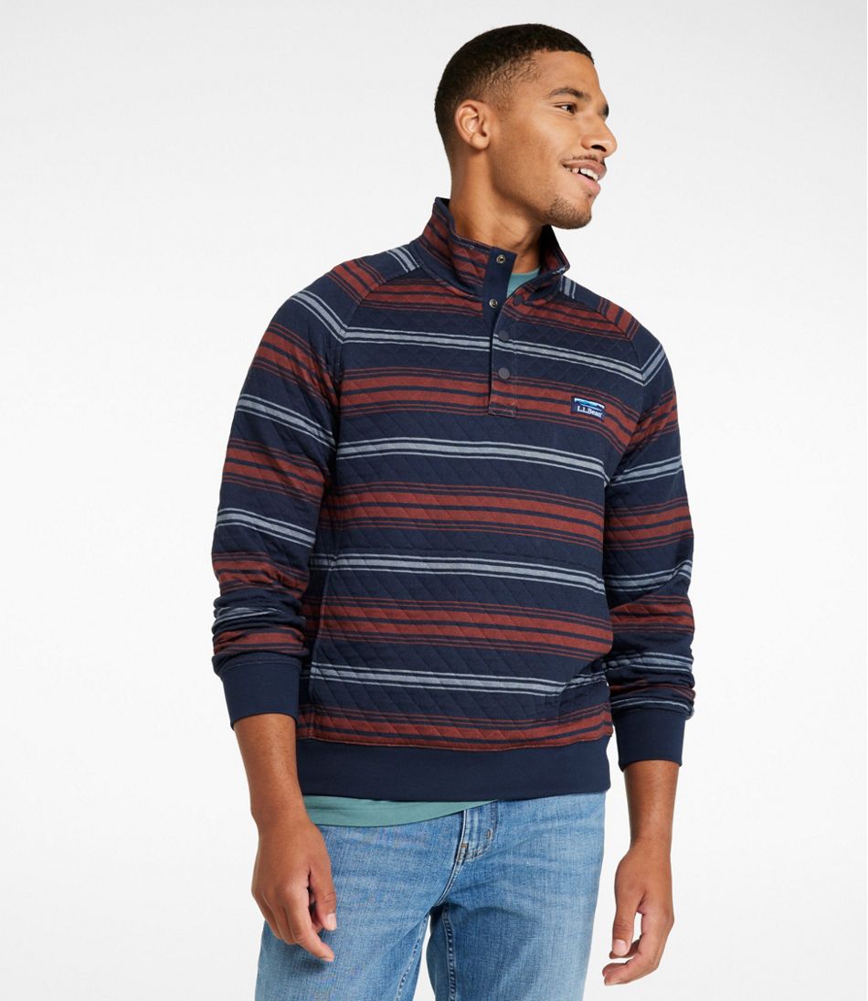 Men's Quilted Sweatshirt, Mockneck, Stripe | L.L.Bean online