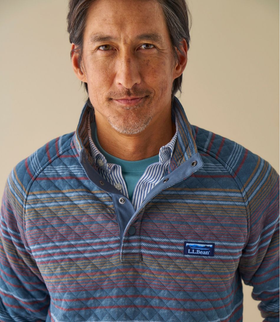 Men's Quilted Sweatshirt, Mockneck, Stripe | L.L.Bean online